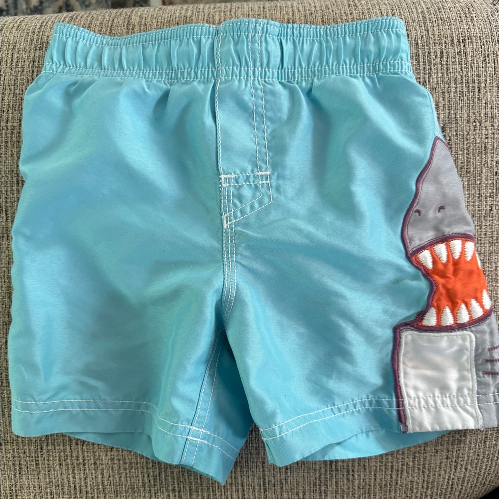 18-24 months boys toddler swim trunks with shark detail